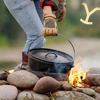 Lodge 8 Qt. Yellowstone Seasoned Cast Iron Deep Camp Dutch Oven | Electronic Express