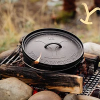 Lodge 8 Qt. Yellowstone Seasoned Cast Iron Deep Camp Dutch Oven | Electronic Express