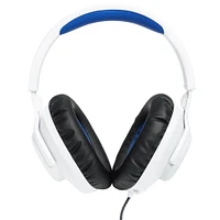 JBL Quantum 100P Wired Gaming Headset - White/Blue | Electronic Express