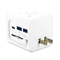 QVS Premium World Travel Power Adapter w/ USB-C & Dual-USB Charger Ports | Electronic Express