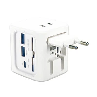 QVS Premium World Travel Power Adapter w/ USB-C & Dual-USB Charger Ports | Electronic Express