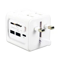 QVS Premium World Travel Power Adapter w/ USB-C & Dual-USB Charger Ports | Electronic Express