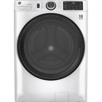 GE 4.5 Cu. Ft. White Front Load Smart Washer | Electronic Express