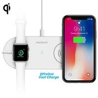 Naztech Power Pad Duo Qi Wireless Fast Charger - White | Electronic Express