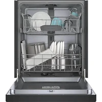 Bosch 50 dBA 100 Series Black Front Control Smart Built-In Hybrid Dishwasher | Electronic Express