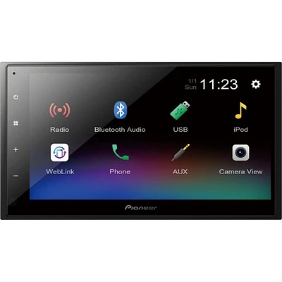 Pioneer 6.8 inch Bluetooth Digital Media Touchscreen Receiver - Black | Electronic Express