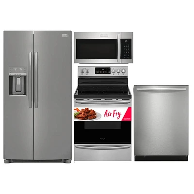 Frigidaire Gallery 4 Pc. Stainless Side-by-Side Kitchen Package | Electronic Express