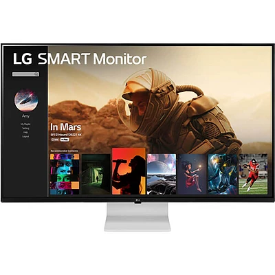 LG 42.5 inch 4K HDR IPS Smart Monitor - White | Electronic Express