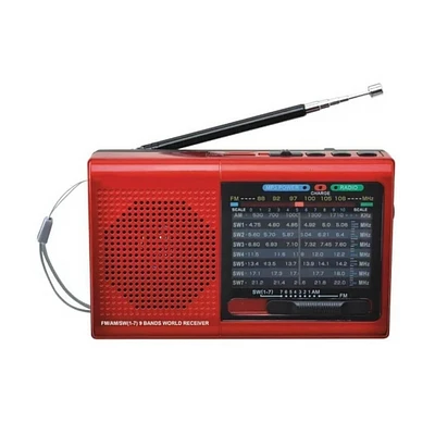 Supersonic Portable AM/FM Radio - Red | Electronic Express
