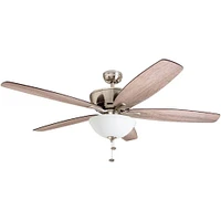 Prominence Home 60 inch Denon Ceiling Fan with Pull Chain - Brushed Nickel | Electronic Express