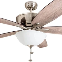 Prominence Home 60 inch Denon Ceiling Fan with Pull Chain - Brushed Nickel | Electronic Express