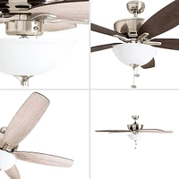 Prominence Home 60 inch Denon Ceiling Fan with Pull Chain - Brushed Nickel | Electronic Express