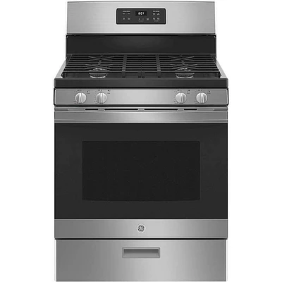 GE Cu. Ft. Stainless Steel Freestanding Gas Range | Electronic Express