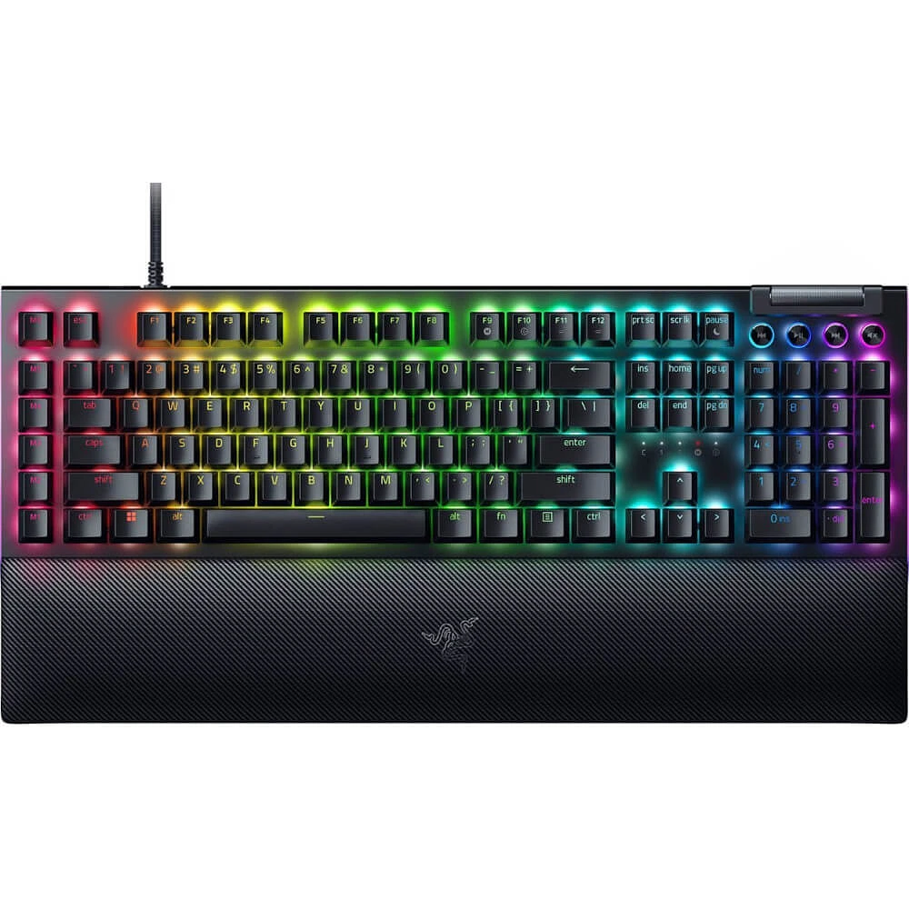 Razer BlackWidow V4 Full Size - Wired Mechanical Green Switch Gaming Keyboard - Black | Electronic Express