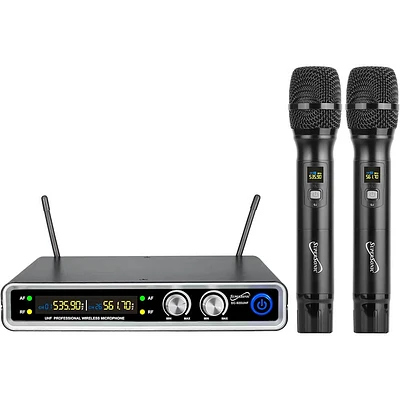Supersonic UHF Dual Flixed Microphone System with Dual Transmitters | Electronic Express