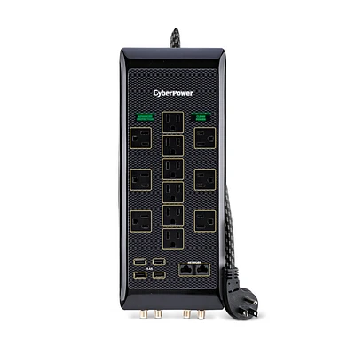 CyberPower Advanced 12 Outlet Surge Protector with USB | Electronic Express
