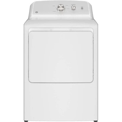 GE 7.2 Cu. Ft. White with Silver Matte Front Load Electric Dryer | Electronic Express