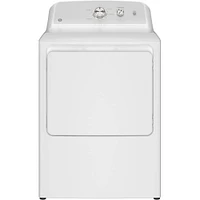 GE 7.2 Cu. Ft. White with Silver Matte Front Load Electric Dryer | Electronic Express