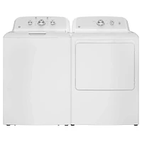 GE 4.3 Cu. Ft. White Top Load Washer with Stainless Steel Basket | Electronic Express