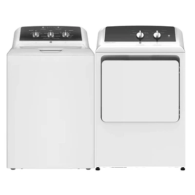 GE White Top Load Washer/Dryer Pair | Electronic Express