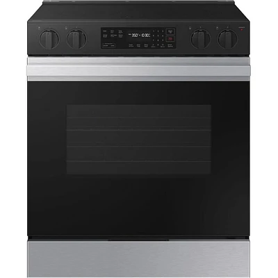 Samsung 6.3 Cu. Ft. Bespoke Stainless Steel Slide-In Electric Range | Electronic Express