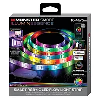 Monster 16.4ft Sound Reactive Smart Multi-Color Color Flow LED Light Strip | Electronic Express