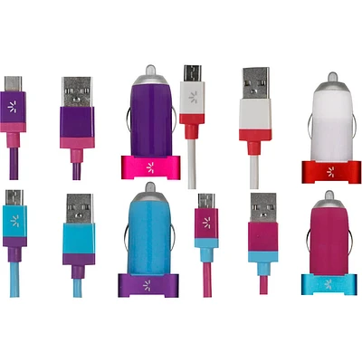 Case Logic CL2.1MC102-C Micro Dual USB Car Charger - Assorted Colors CL21MC102C | Electronic Express