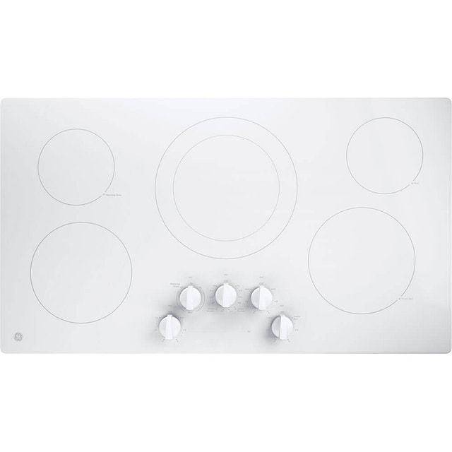 GE 36 inch Built-In Knob Control Electric Cooktop | Electronic Express