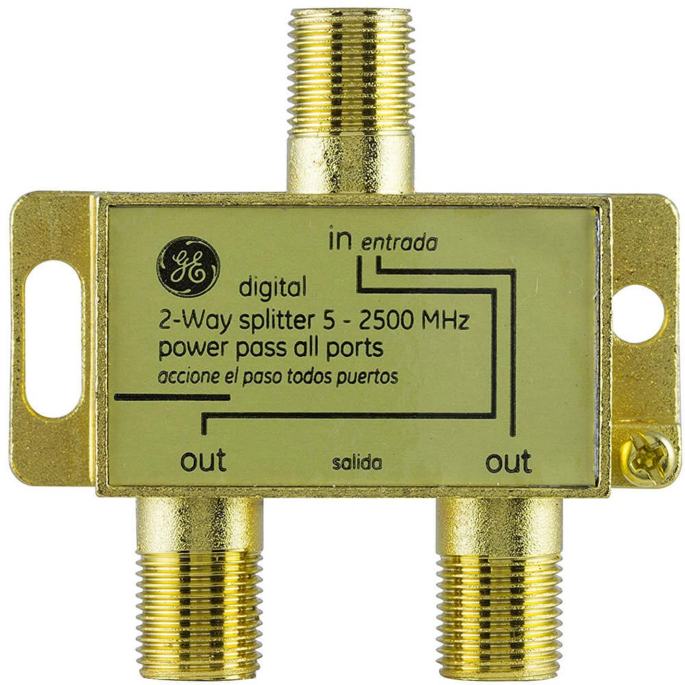 GE 33526 Pro Digital 2 Way Coax Video Splitter | Electronic Express