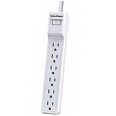 CyberPower B602RC1 6 Outlet Surge Protector - White | Electronic Express