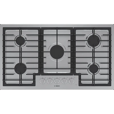 Bosch 36 inch Stainless 500 Series Gas Cooktop | Electronic Express
