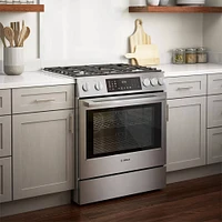 Bosch 4.6 Cu. Ft. Stainless Dual Fuel Slide-in Range | Electronic Express