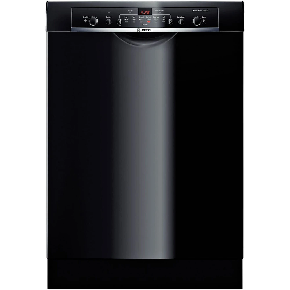 Bosch SHE3AR76UC Ascenta Black Recessed Handle Dishwasher - OPEN BOX | Electronic Express