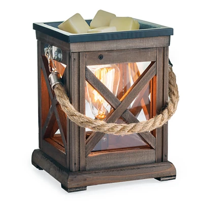 Candle Warmers Walnut and Rope Vintage Bulb Illumination Fragrance Warmer  | Electronic Express