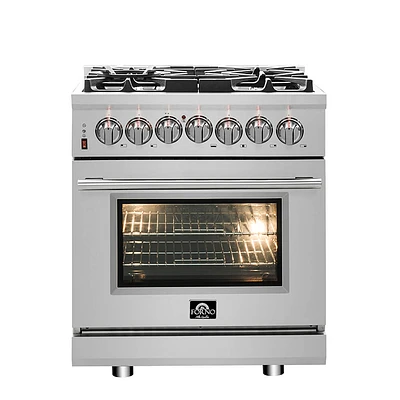 Forno inch Cossato Stainless Duel Fuel Electric Gas Range | Electronic Express