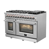 Forno 48 inch Cossato Stainless Duel Fuel Electric Oven & Gas Surface Range | Electronic Express