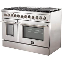 Forno 48 inch Stainless Galiano Freestanding Double Pro Gas Range | Electronic Express