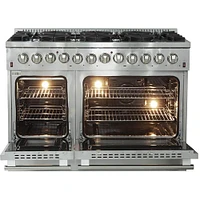 Forno 48 inch Stainless Galiano Freestanding Double Pro Gas Range | Electronic Express