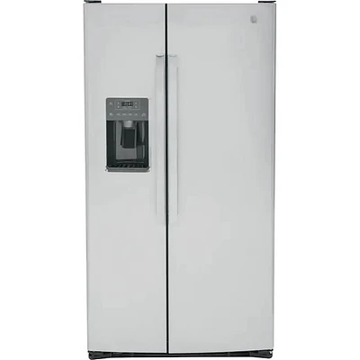 GE 25.3 Cu. Ft. Side-By-Side Refrigerator - Stainless Steel | Electronic Express