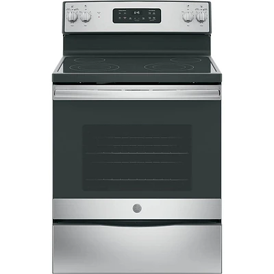 GE 5.3 Cu. Ft. Stainless Freestanding Electric Range | Electronic Express
