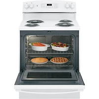 GE JB256DMWW 5.0 cu.ft. Electric Coil Range | Electronic Express