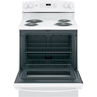 GE JB256DMWW 5.0 cu.ft. Electric Coil Range | Electronic Express