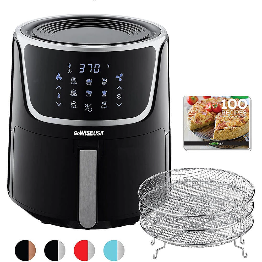 GoWise 7-Qt Electric Air Fryer with Dehydrator in Black- GW22956 | Electronic Express