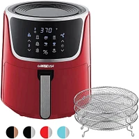 GoWise 7-Qt Electric Air Fryer with Dehydrator in Red- GW22957 | Electronic Express