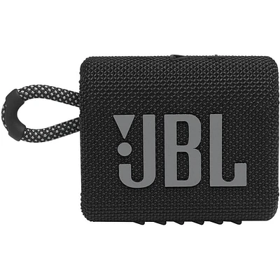 JBL GO 3 Black Portable Bluetooth Speaker- GO3BLK | Electronic Express