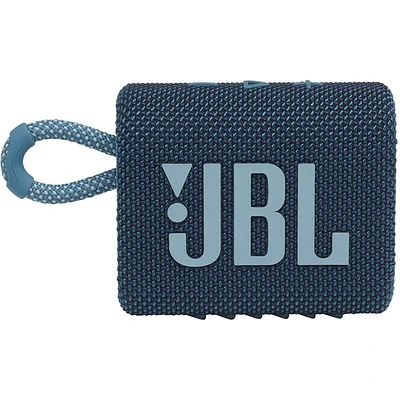 JBL GO 3 Blue Portable Bluetooth Speaker- GO3BLU | Electronic Express
