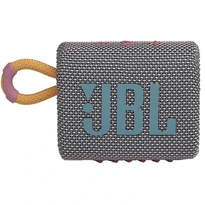 JBL GO 3 Gray Portable Bluetooth Speaker- GO3GRY | Electronic Express