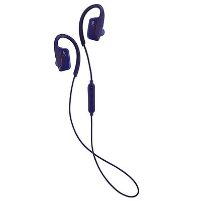 JVC Ear Clip Bluetooth Sport Blue Earbuds- HAEC30BTA | Electronic Express