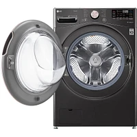 LG 4.5 cu. ft. Large Capacity Smart Black Front Load Washer With TurboWash | Electronic Express