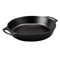 Lodge 10.25 Inch Seasoned Cast Iron Bakers Skillet with Silicone Grips | Electronic Express